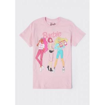 Camiseta con gráfico de Barbie Girls rosa claro
