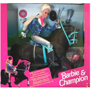 Muñeca Barbie & Caballo Champion
