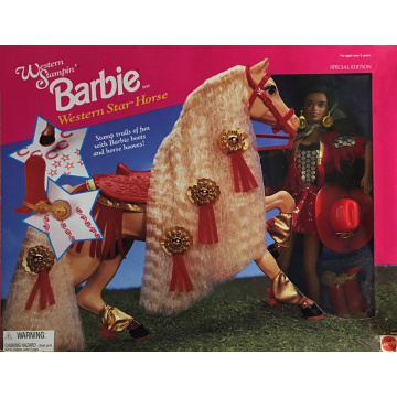 Set de regalo de Barbie con caballo Western Stampin' con estrella del Oeste