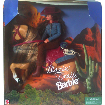 Muñeca Barbie Blazin' Trails con caballo