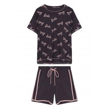 Pijama corto 100% algodón Barbie gris