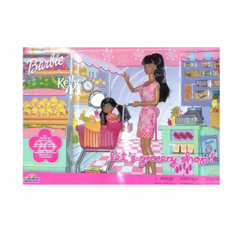 Set de regalo Muñecas Barbie y Kelly Vamos a la tienda de comestibles (AA)