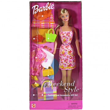 Set de regalo muñeca Barbie Weekend Style con modas y accesorios