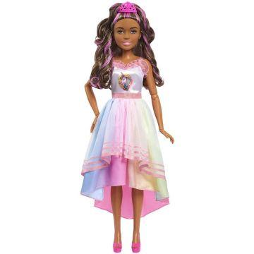 Barbie - Muñeca de fiesta unicornio Best Fashion Friend de 28 pulgadas, Pelo Castaño
