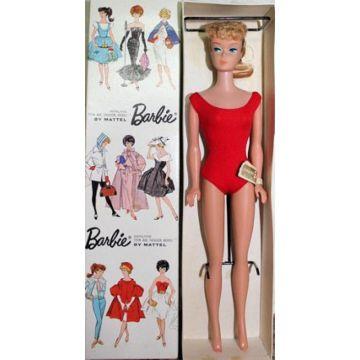Muñeca Barbie Ponytail #850 en traje de baño original Modelo #6 y #7