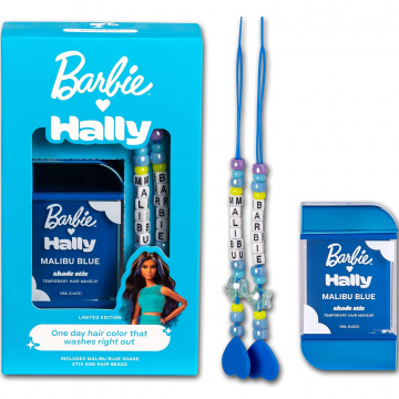 Barbie x Hally Color de cabello temporal para niños | Tinte para el cabello azul | Accesorios para el cabello de Barbie para mujeres y niñas