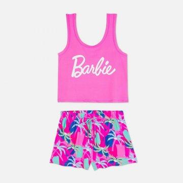 Conjunto de pijama con chaleco y pantalones cortos con estampado de Barbie