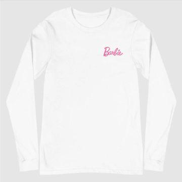 Barbie Classic Logo Unisex Blanco Camisa de manga larga