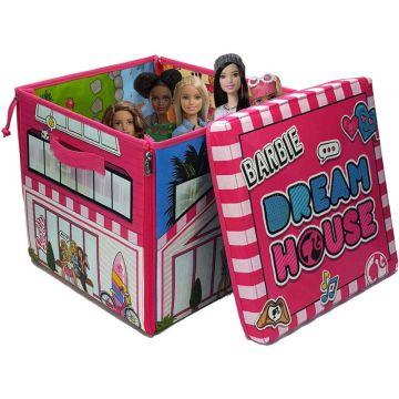 Barbie ZipBin 40 Doll Dream House Caja de juguetes y tapete, los estilos pueden variar