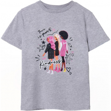 Barbie Girls There Is Power In Kindness Personaje Camiseta Gris de Manga Corta