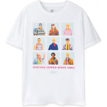 Barbie Camiseta Blanca De Manga Corta para Hombre | Ken Serving Lewks Design