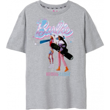 Barbie Camiseta de Manga Corta Merry & Bright Grey Jaspea para Mujer
