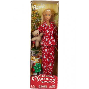 Muñeca Barbie Christmas Morning (Osito de peluche marrón)