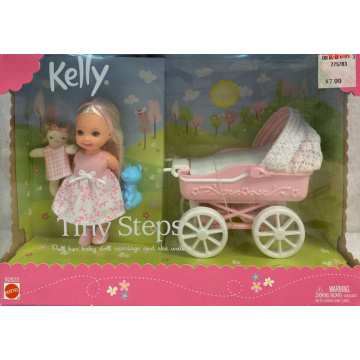 Muñeca Barbie Kelly Tiny Steps, carro de tracción y camina