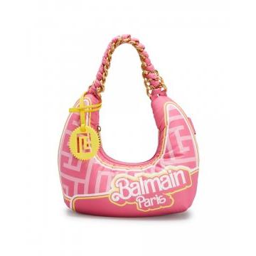 Bolso de hombro mini tipo almohada con monograma Balmain x Barbie