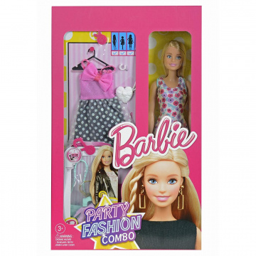 Muñeca Barbie Party Fashion Combo con trajes, zapatos, accesorios, armario coleccionable