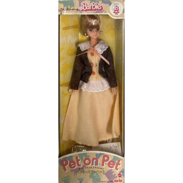 Muñeca Barbie Pet on Pet (amarillo-marrón)