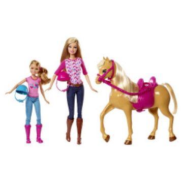 Muñeca y Caballo Momento Hermanas Lección de Equitación Barbie