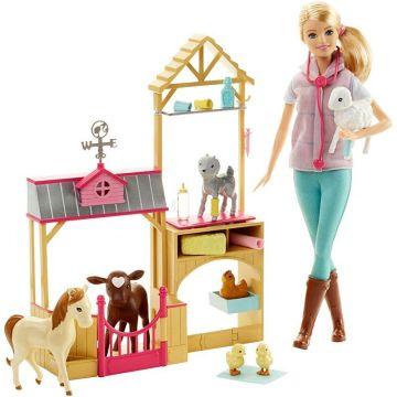 Set de juegos de granja y muñeca veterinaria Barbie