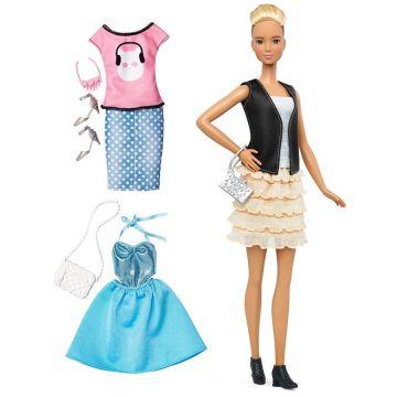 Muñeca y modas Barbie Fashionistas 44 Cuero y volantes