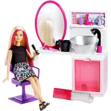 Barbie Salón peluquería purpurina mágica