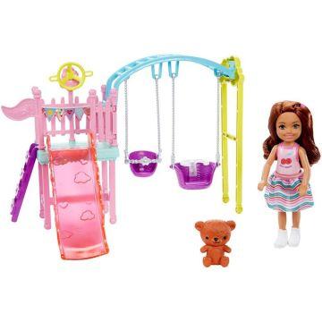 Conjunto de juego de parque y muñeca Club Chelsea de Barbie