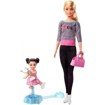 Muñecas y conjunto de juego Barbie Entrenadora de patinaje sobre hielo
