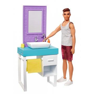Muñeco Ken y set de baño y afeitado