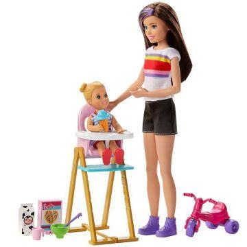 Juego de Barbie Skipper Babysitters Inc. Con muñeca Skipper , muñeca Hora de comida para niños pequeños y mucho más