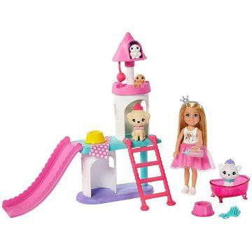 Muñeca Chelsea Barbie Princess Adventure con castillo y mascotas
