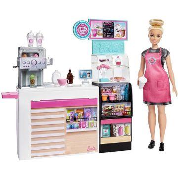 Set de juegos Cafetería Barbie con muñeca rubia curvy