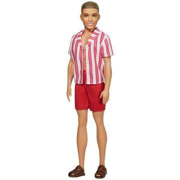 Muñeco Ken 60 aniversario 1 en look retro de playa con traje de baño y sandalias
