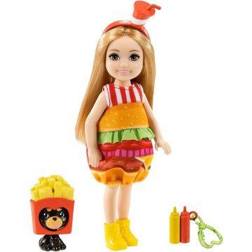 Muñeca Barbie Club Chelsea Dress-Up (6-inch) Disfraz de hamburguesa