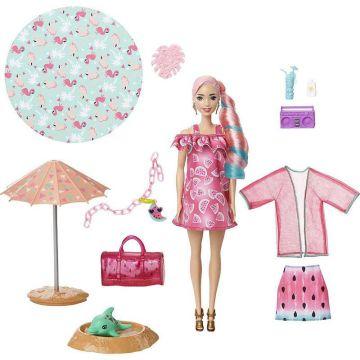¡Espuma Barbie Color Reveal ! Muñeca, aroma de sandía, 25 sorpresas para niños de 3 años en adelante