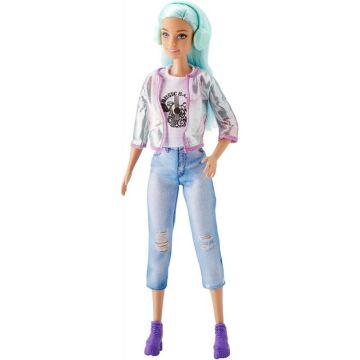 Muñeca Barbie Music Producer (30 cm), pelo azul colorido, ropa y accesorios de moda, 3 años en adelante