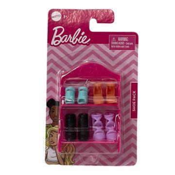 Barbie- Paquete de calzado - Estante con 4 pares de zapatos