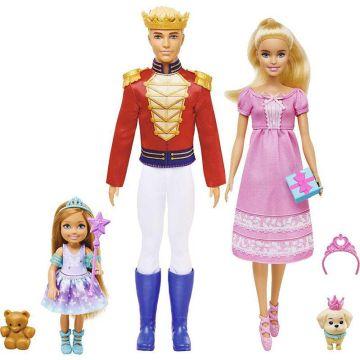 Juego de regalo de ballet de cuento de hadas de Barbie en el cascanueces con 3 muñecas y cachorro
