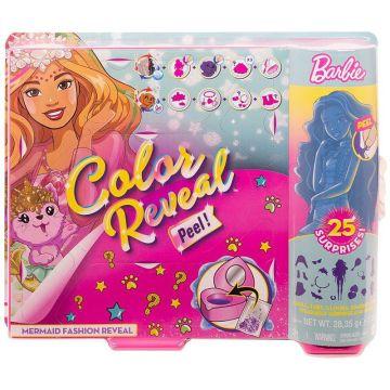 Muñeca Peel Barbie Colour Reveal con 25 sorpresas y transformación de moda de fantasía de sirena