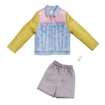 Pack de moda Barbie: ropa para muñecos Ken, chaqueta vaquera, pantalones cortos, reloj