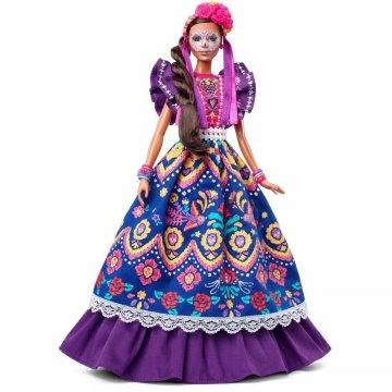 Muñeca Barbie 2022 Día de Muertos con vestido con volantes y pintura facial de calavera