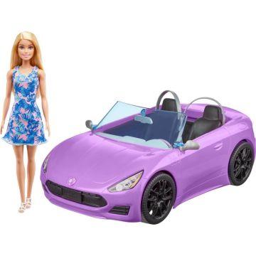 Muñeca Barbie con Vestido de Flores y Descapotable