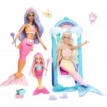 Playset Barbie Sirena Dreamtopia con 3 muñecas sirenas y accesorios