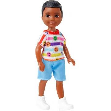 Muñeca Barbie Chelsea, muñeca de niño pequeño que usa un mameluco extraíble con cabello castaño y ojos marrones