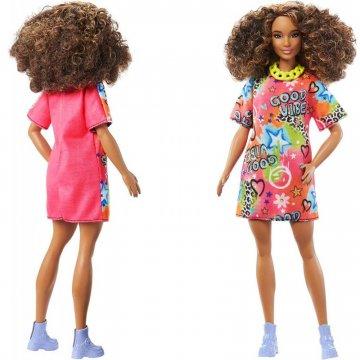 Muñeca Barbie Fashionistas 201, morena con vestido de graffiti, Nuevo empaque