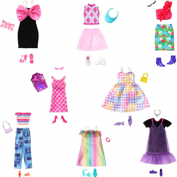 Ropa para muñecas Barbie, 13 modas con 8 accesorios y 8 pares de zapatos para más de 65 looks