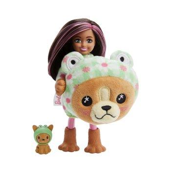 Muñeca Barbie Cutie Reveal Chelsea y accesorios, disfraz de animal de peluche y 6 sorpresas que incluyen cambio de color, cachorro como rana