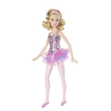 Muñeca Barbie bailarina con tutú metalizado