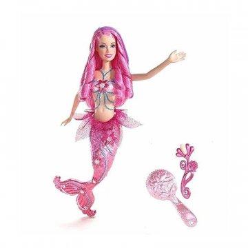 Muñeca Barbie (Cambio de color de pelo sirena - rosa)