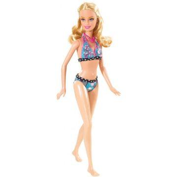 Muñeca rubia con bañador azul en Barbie en un cuento de sirenas