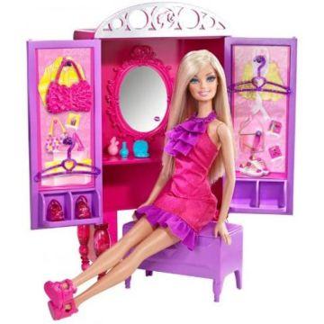 Juego Barbie armario tocador y muñeca Barbie